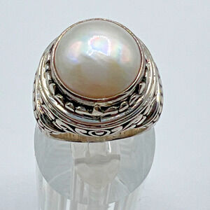 SARDA Sterling Silver and Pearl Balinese Ring - Size 7
